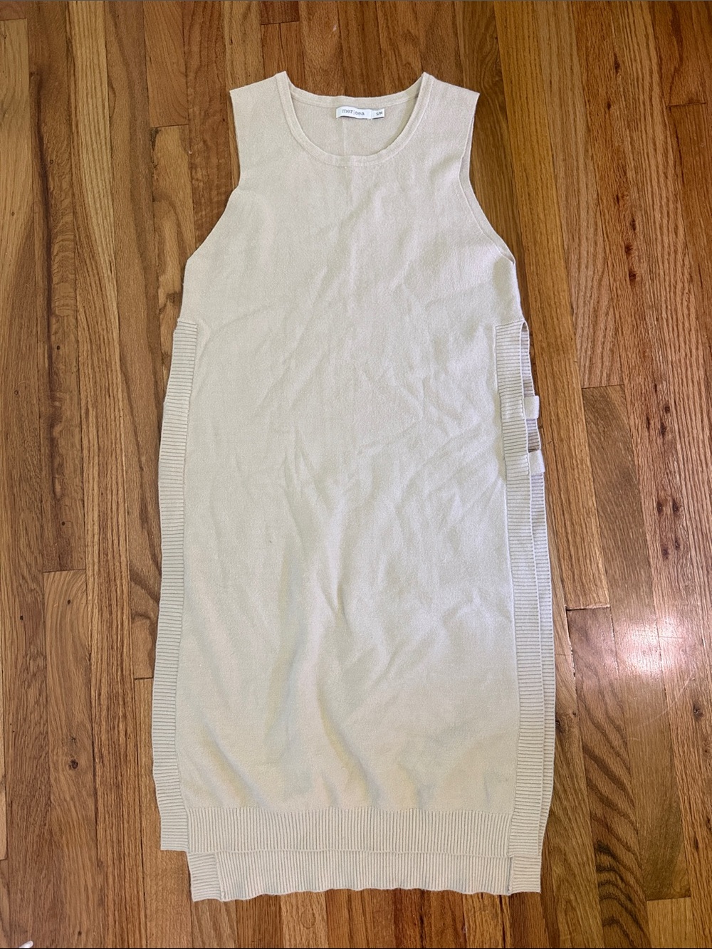 Sleeveless Knit Tunic in Cream